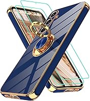 Vista 152 de Gritup Funda para Samsung Galaxy A14 5G: Funda para Samsung A14 2 piezas, protector de pantalla, soporte de anillo de rotación de 360°, soporte