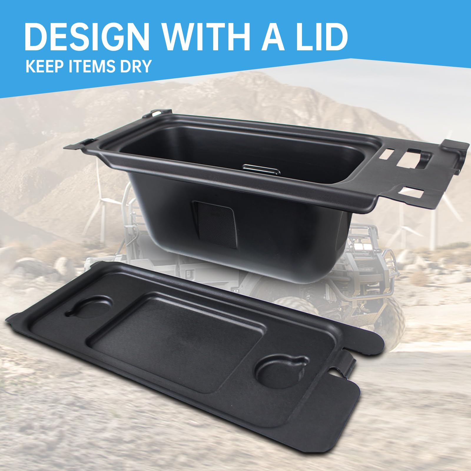 CPOWACE Underseat Storage Box Compatible with 20152023 Kawasaki Mule