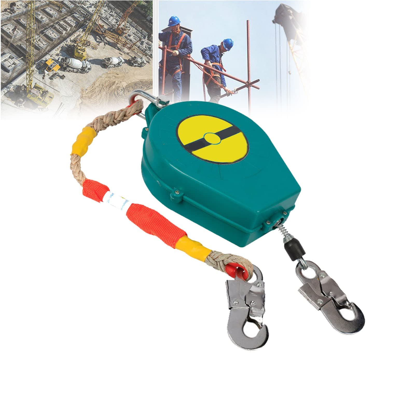 Einziehbares Höhensicherungsgerät, Fallschutz Personen Fallbegrenzer Tragbar Absturzsicherung für Dachdecker Luftarbeiten, Automatischer Sperrfunktion+Selbstsichernder Haken, 3-20m(Size:3m)