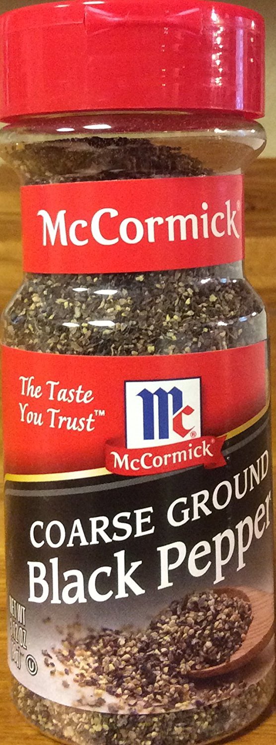 McCormick's COARSE GROUND Black Pepper 3.12 oz. (6 Pack)