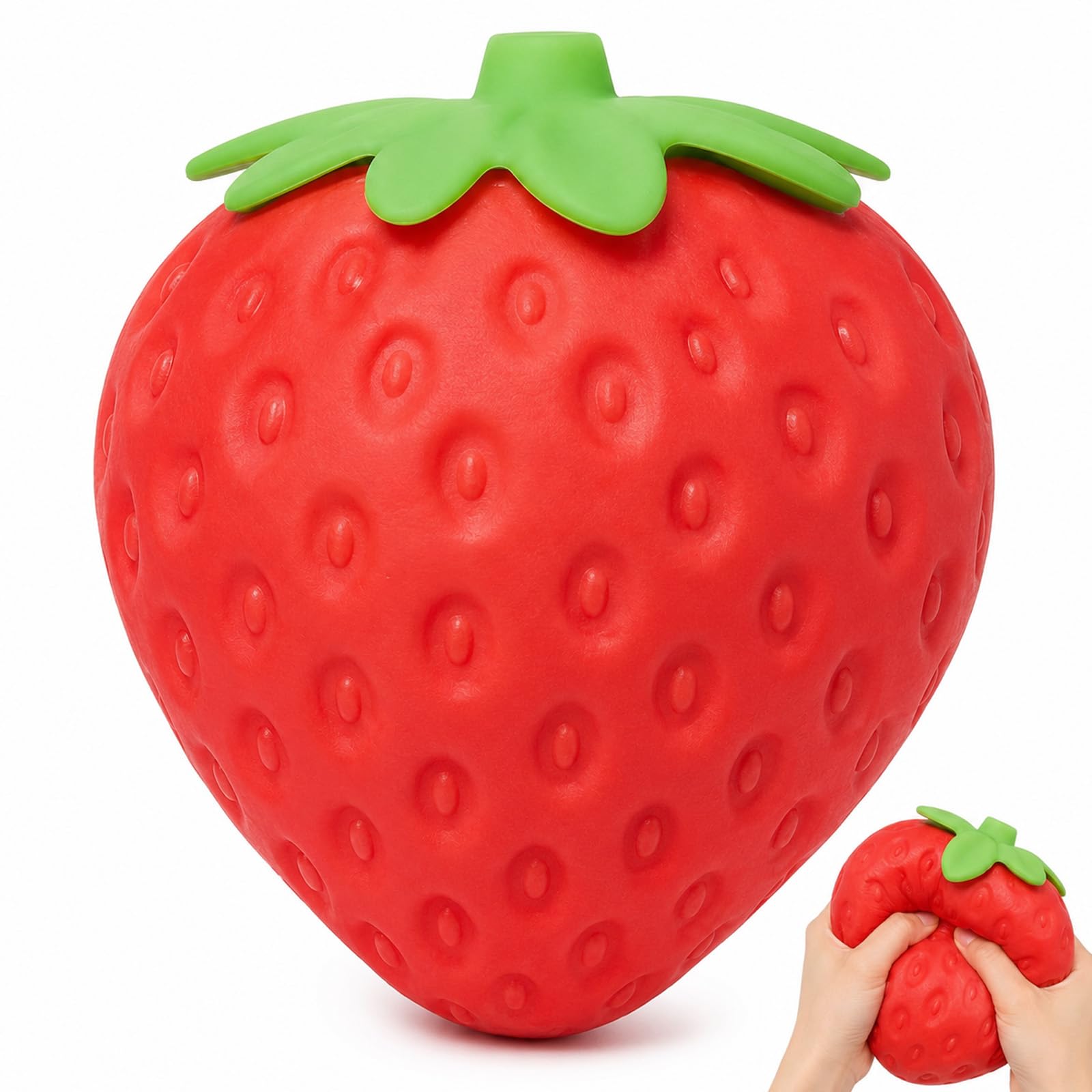 PDMYUG Giant Strawberry Squishy, 15cm Big Strawberry Squishy for Squishy Enthusiasts and Decor Lovers
