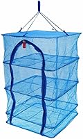 Vista 5 de Docooler Red de secado de carne de 4 capas Red de secado Red plegable Platos de pescado vegetal Malla colgante de secado con cremallera azul 40 40