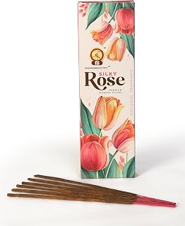 Silky Rose | Silky Rose Incense Sticks | Silky Rose Essence for Sweet and Floral Aroma | Handrolled | Silky Rose for Pleasant Environment | 50gms Incense | Pack of 3, Brown
