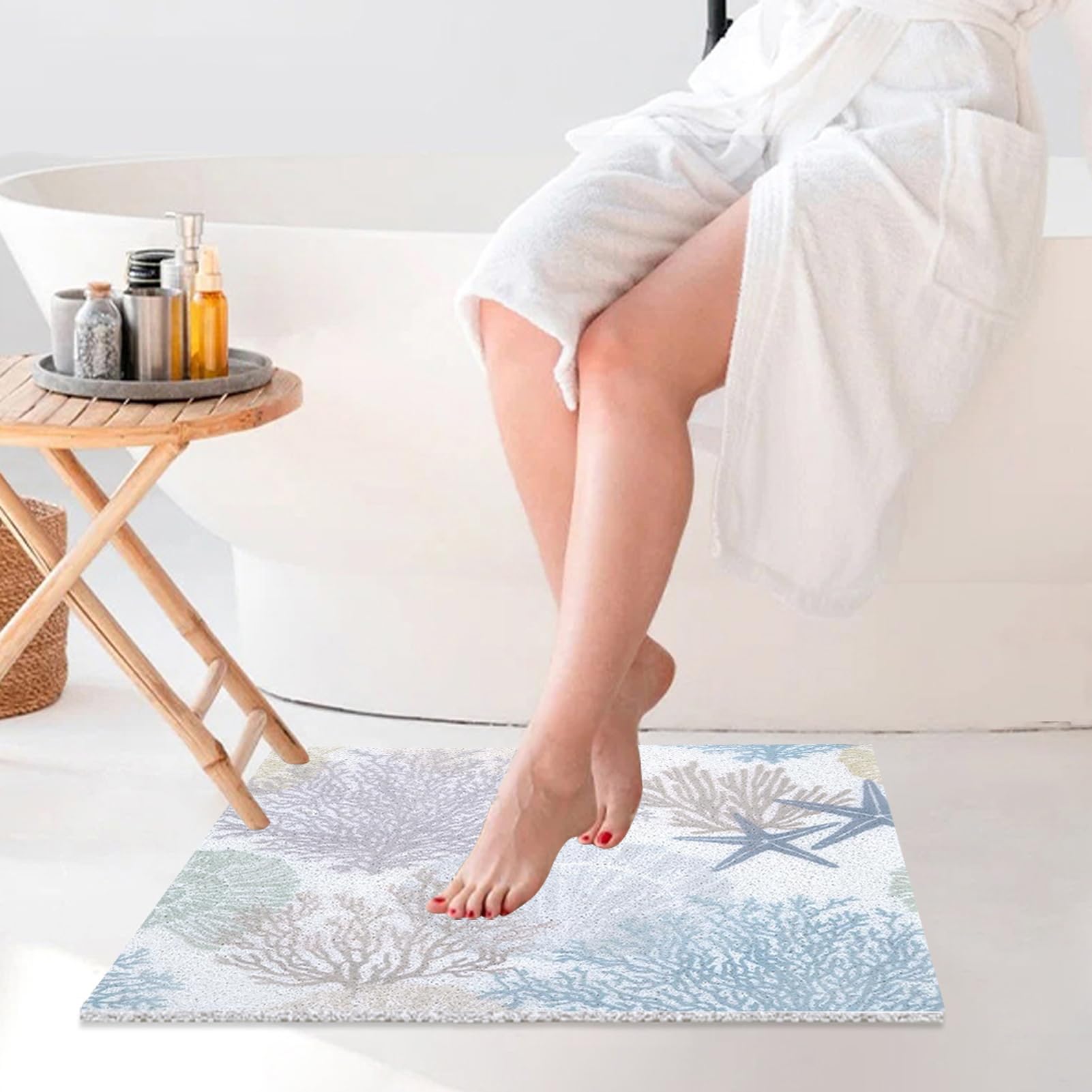 Tappetino da doccia antiscivolo in morbido PVC luffa tappetino da bagno per aree doccia umide strutturate e lisce, C, 75 x 120 cm