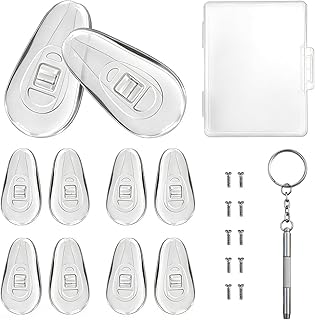 PTSLKHN 5 Pairs of Eyeglass Nose Pads, Upgraded 15x8mm Soft Silicone Air Chamber Eyeglasses
