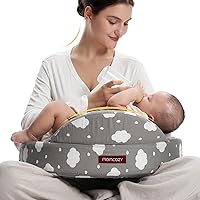 Vista 13 de Momcozy Innovadora almohada de lactancia con valla de seguridad, espuma viscoelástica firme y elástica, soporte ergonómico estable y comodidad