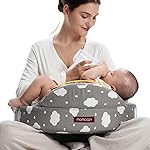 Momcozy Innovative Safety Guard Nursing Pillow - Firm & Springy Memory Foam - Stable, Ergonomic Support & Comfort - Wider Breastfeeding Cushion, Adjustable, Removable Cover, Baby Safety Certified