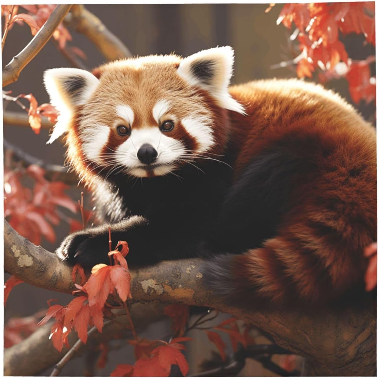 Cooling Bandanas for Men Women Square Hair Scarf 22" x 22" Novelty Headband Red panda Neckerchief