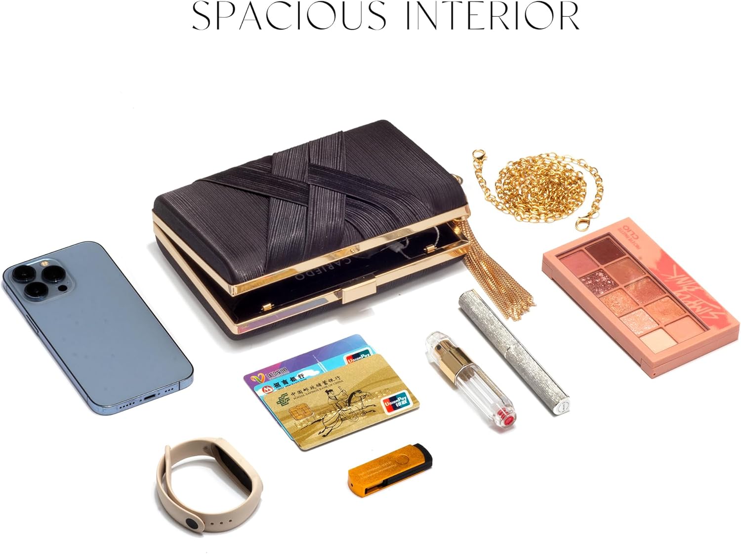 CARIEDO Women's Evening Handbag Clutch Bridal Purse for Wedding Prom Night Out Party - Image 4