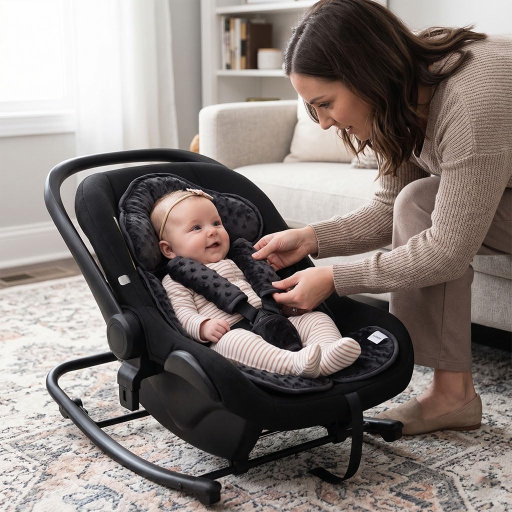 Infant Support Cushions, Insert for Car Seats, As Travel Accessories Such As Car Seat Inserts and Stroller Cushions, Black