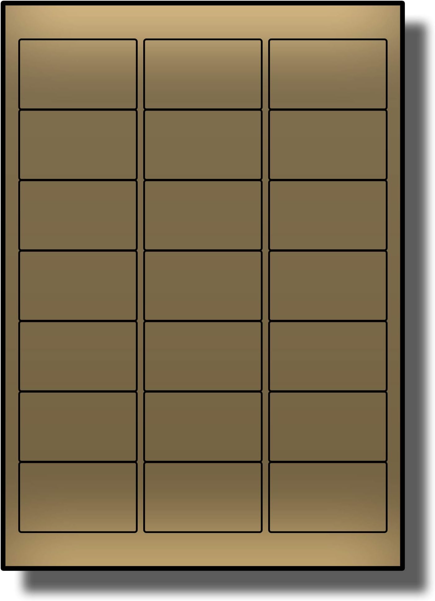 21 Per Page/Sheet, 5 Sheets (105 Metallic Gold Sticky Labels), All Purpose Blank A4 Address Shipping Stickers, for Laser Printer Only, UK LP21/63 M, 63.5 x 38.1 MM