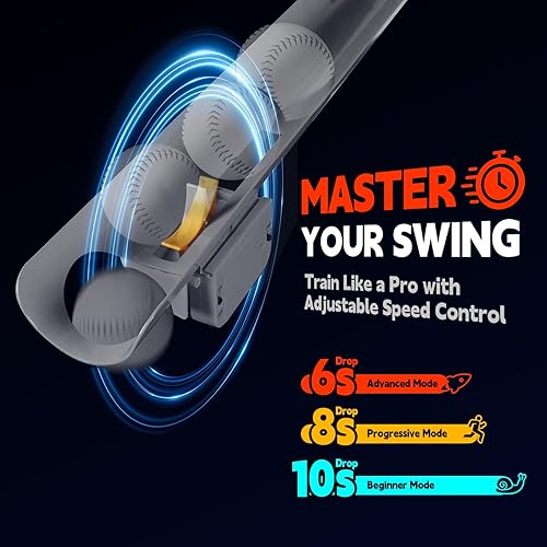 Miniatura 4 de Entrenador de lanzamiento suave automático de béisbol con red de rebote, altura ajustable de 52 a 72 pulgadas, capacidad de 8 bolas, caída