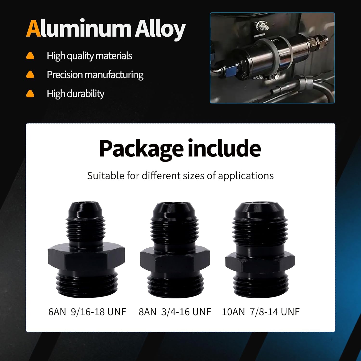 Inline Fuel Filter with 6AN 8AN 10AN Adapter&Bracket Clamp 50MM Universal