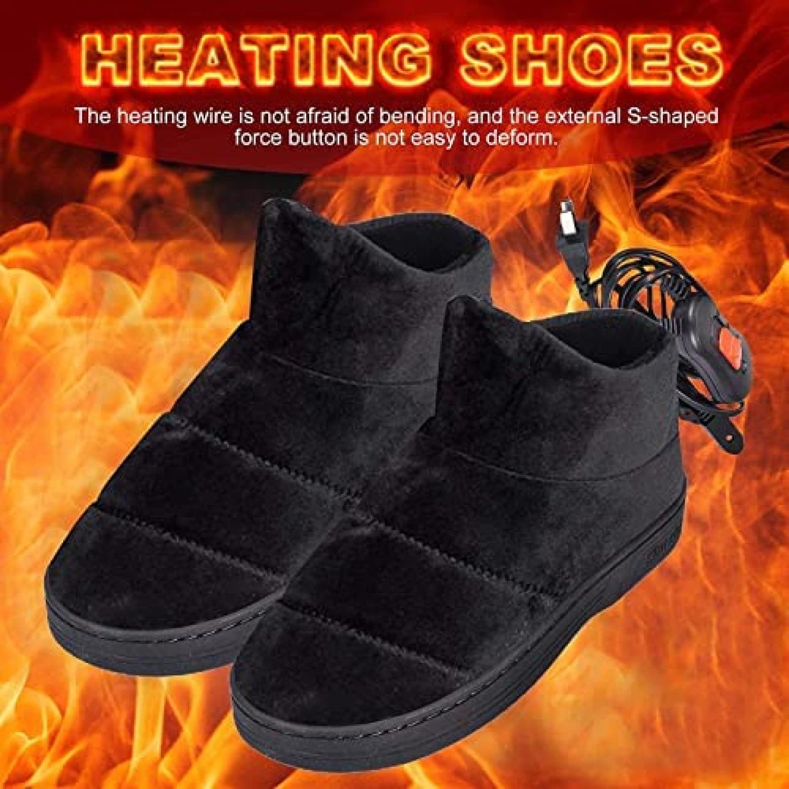Pantofole riscaldate elettriche Scarpe riscaldate elettriche Scaldapiedi Pantofole riscaldanti invernali in morbido peluche Cuscino per i piedi Stivaletto riscaldante riscaldato