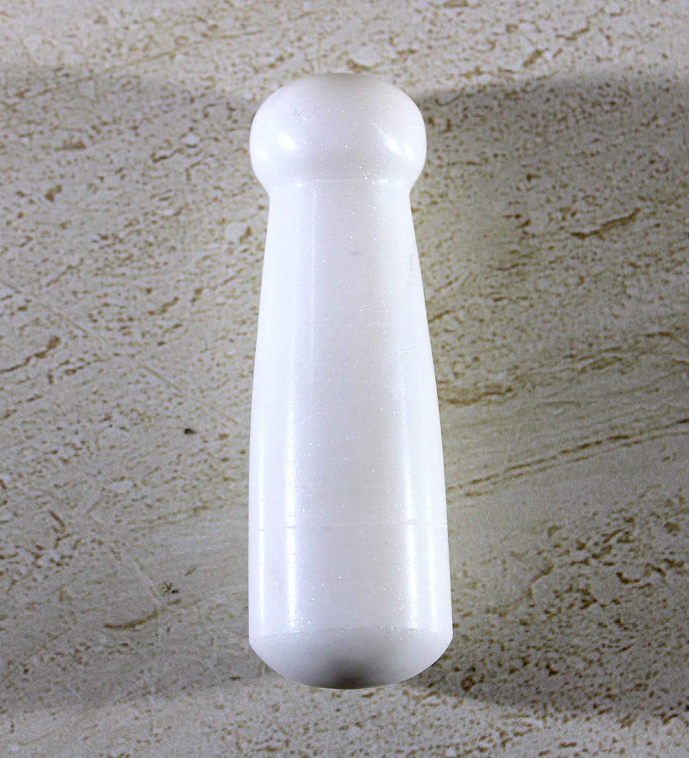Marble Pestle for Mortar Sets Kharal Khalbatta Imam Dasta Ohkli Musal Idi Kallu Khal Musal Spice Grinder Okhli Masher Spice Masher for Home Kitchen (White Only Pastle)