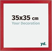 yd. Your Decoration Mura Anti-Reflective MDF Photo Frame with Acrylic Glass 35 x 35 cm Red