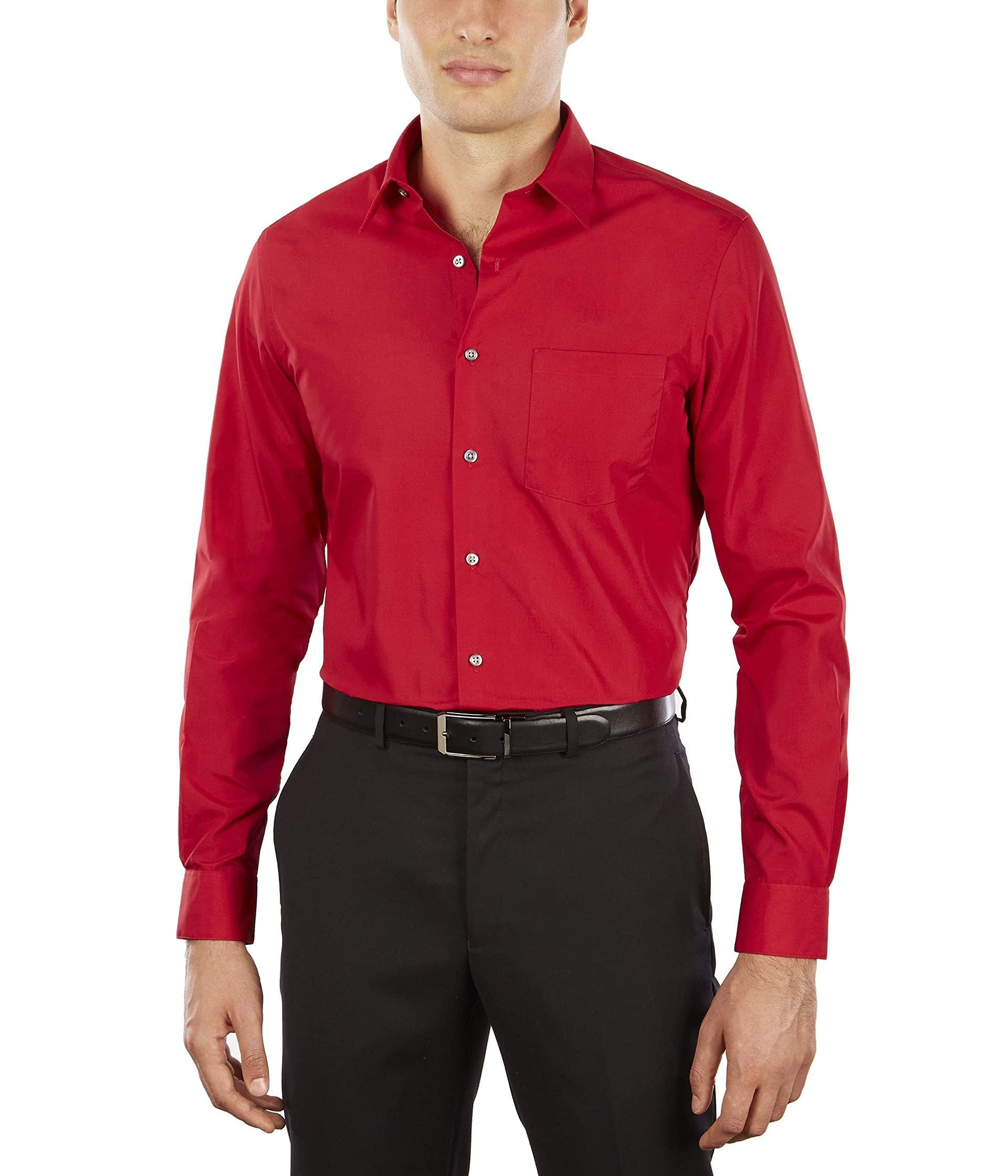 Men's Dress Shirt Fitted Poplin Solid