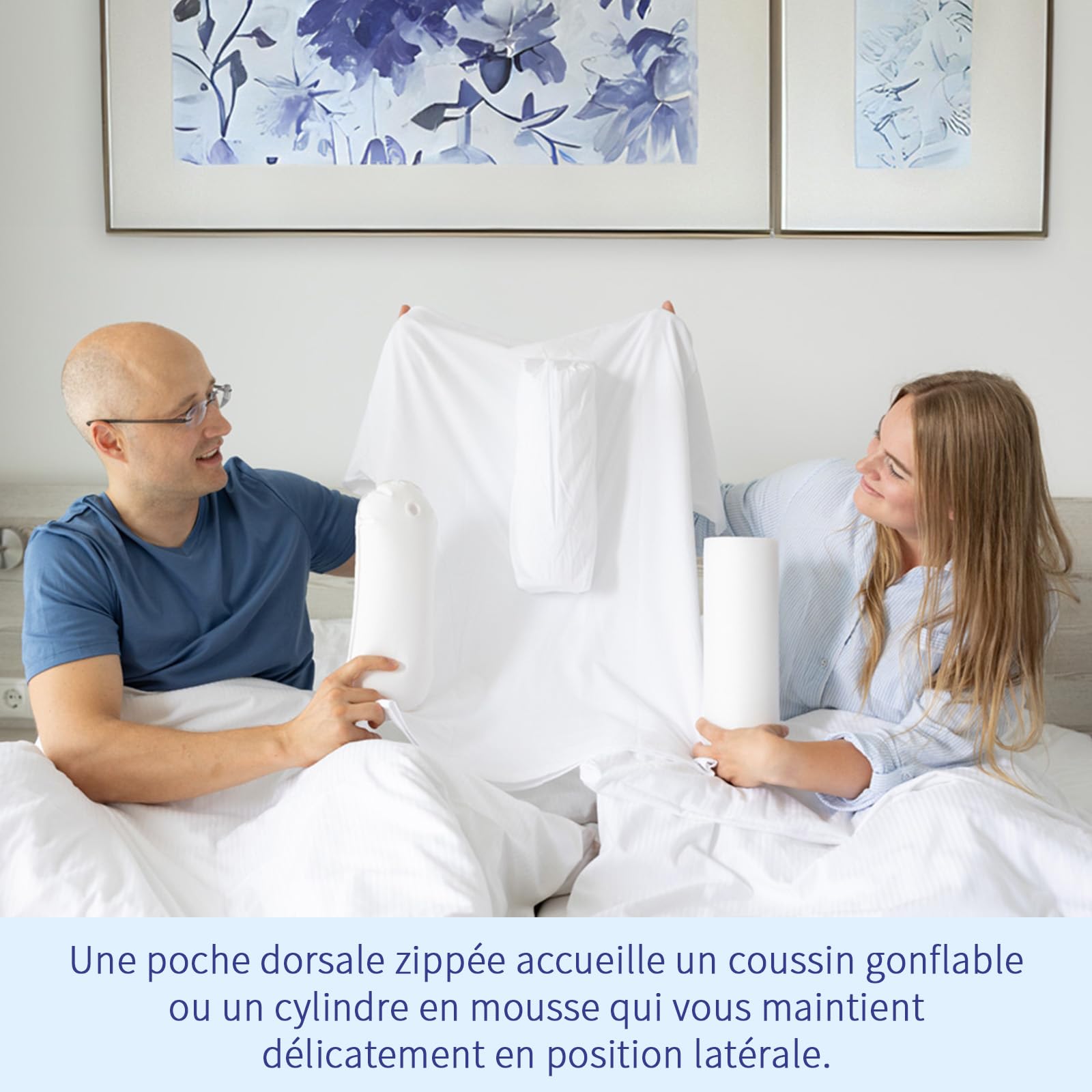 T-shirt de rechange (t-shirt uniquement, sans rouleau ou coussin d'air) – 100 % coton biologique, convient pour les variantes standard et confortables, pour homme, taille