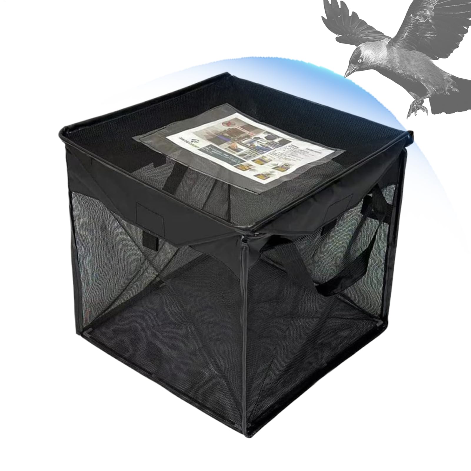 LAFANDE Folding Mesh Outdoor Bin, Deck Trash Can with Lid Outdoor Indoor, Multipurpose Portable Trash Bag, Leaves Bags for Yard, Lawn, Reusable Garden Garbage Bag