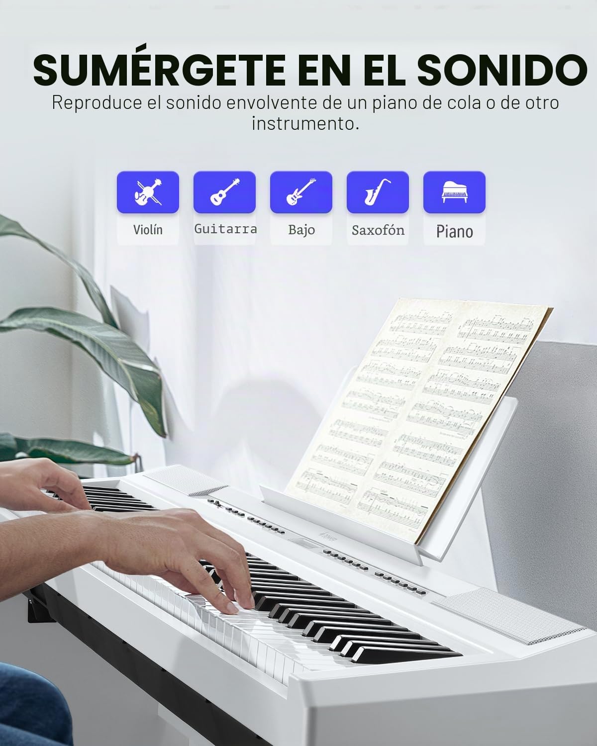Donner DEP-20 Piano digital (88 teclas, 88 teclas, mecanismo de martillo), color blanco