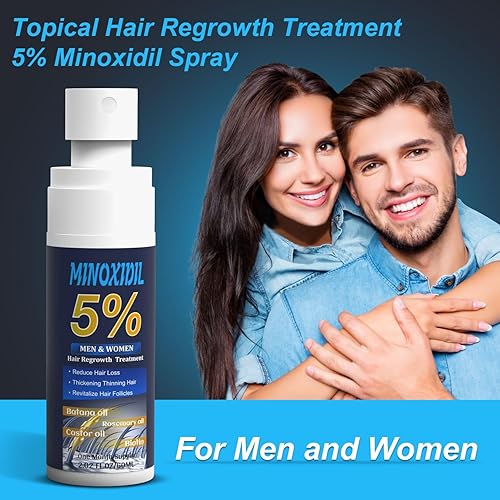 Miniatura 7 de 5% de minoxidil para hombres y mujeres, suero de biotina para el crecimiento del cabello con batana y romero para tratamientos de crecimiento de