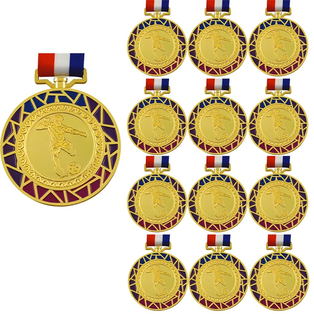 Medallas De Fútbol De 12 Piezas para Niños Y Adultos, Medallas De Participación De Equipo, Medallas Torneos Fútbol, Insignias Honor, Regalos para Fiestas