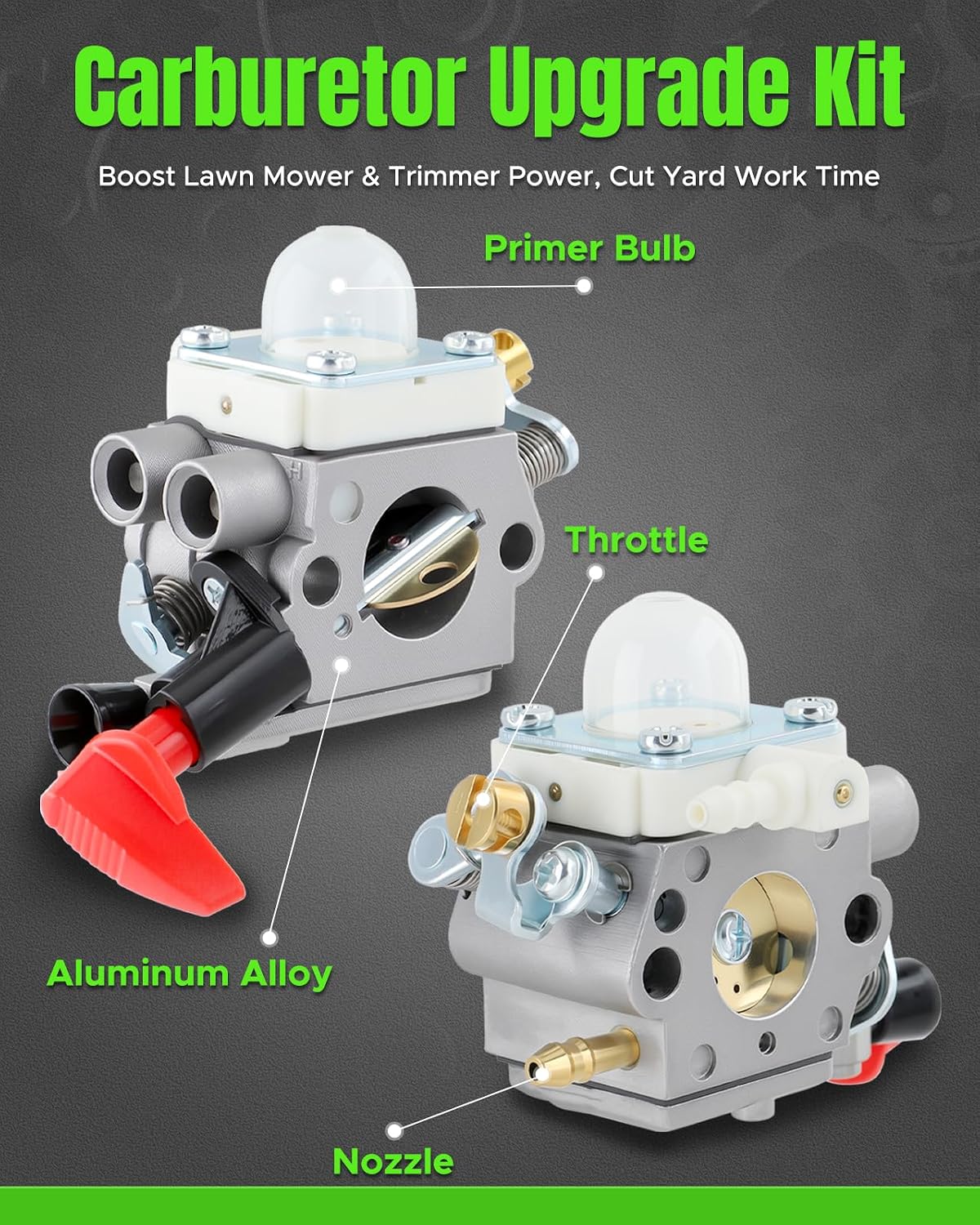 FS56RC Carburetor for Stihl FS56 FS56C FS56R FS56RC FS70C FS70R FS70RC HT56C KM56RC Trimmer Weed Eater Replace C1M-S207A, 41441200603, 41441200600 with Air Filter Turn Up Kits