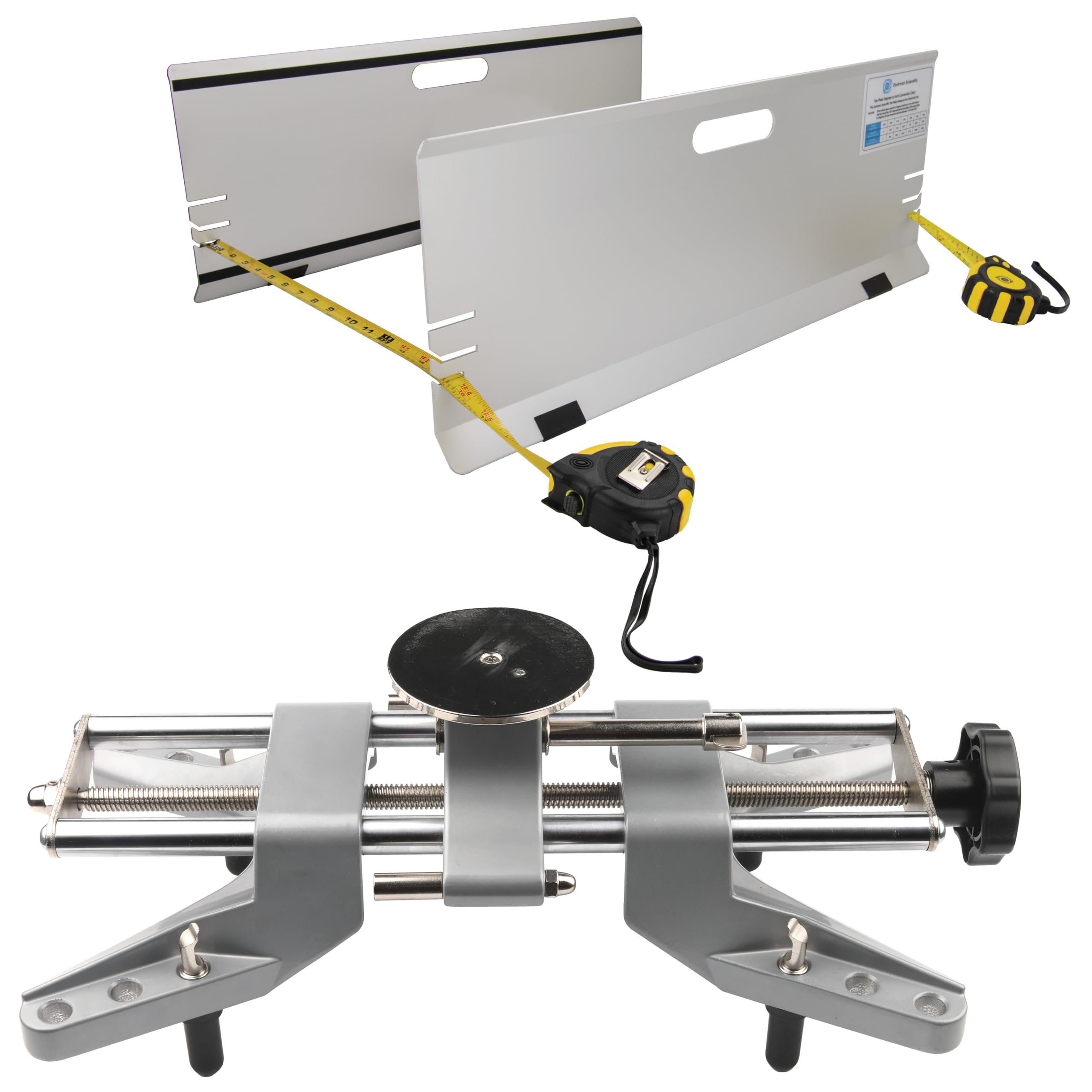 AutoSolo Universal Wheel Clamp with Magnetic Adapter & Protective Alignment Toe Plates Bundle