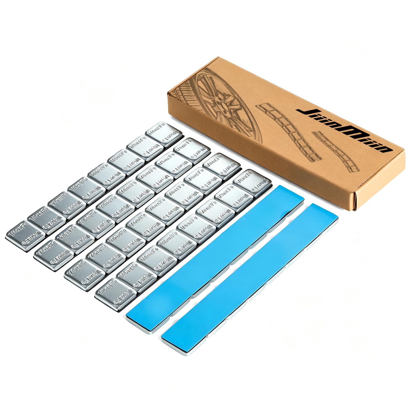 JiiinMiiin 1/4oz, 0.25oz, 48PCS Gray Steel Adhesive Stick on Wheel Weights