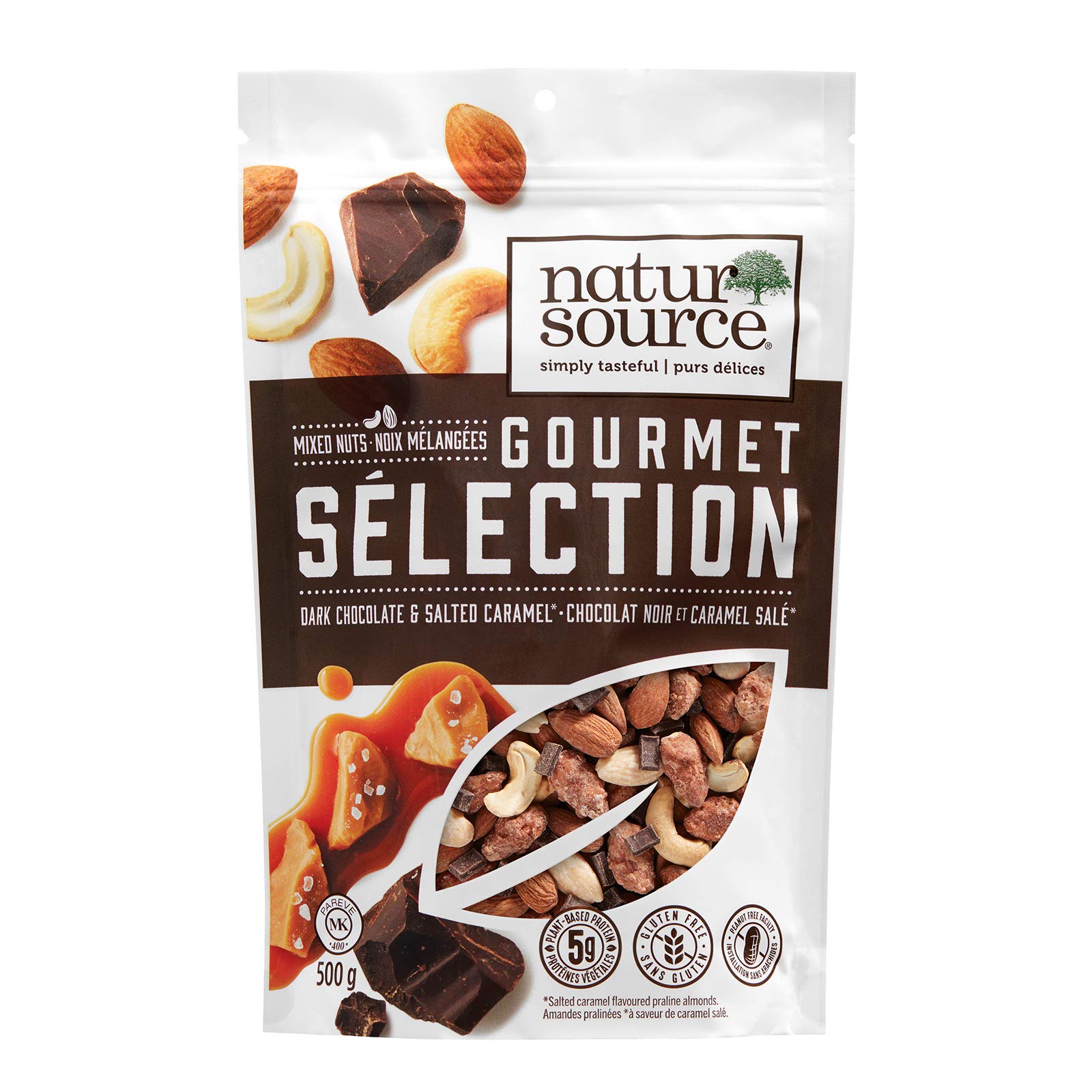 naturSource Nut Mix Gourmet Selection Smokey Praline Almonds, Made in Canada Value Size Re-Sealable Pack - 4