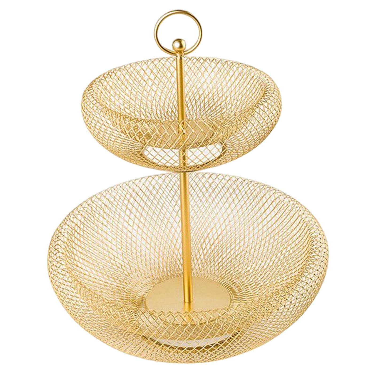 Cesta de alambre de dos niveles desmontable para frutas y verduras frescas en tu cocina