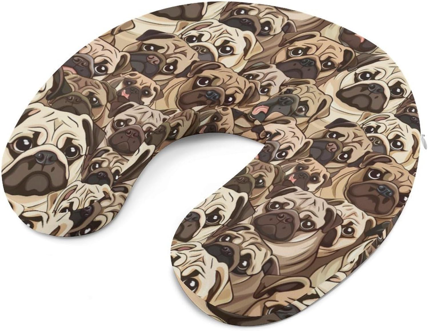 Pugs Portrait Travel Pillow U Shape Neck Pillow Washable Pillowcase for Sleeping Chair
