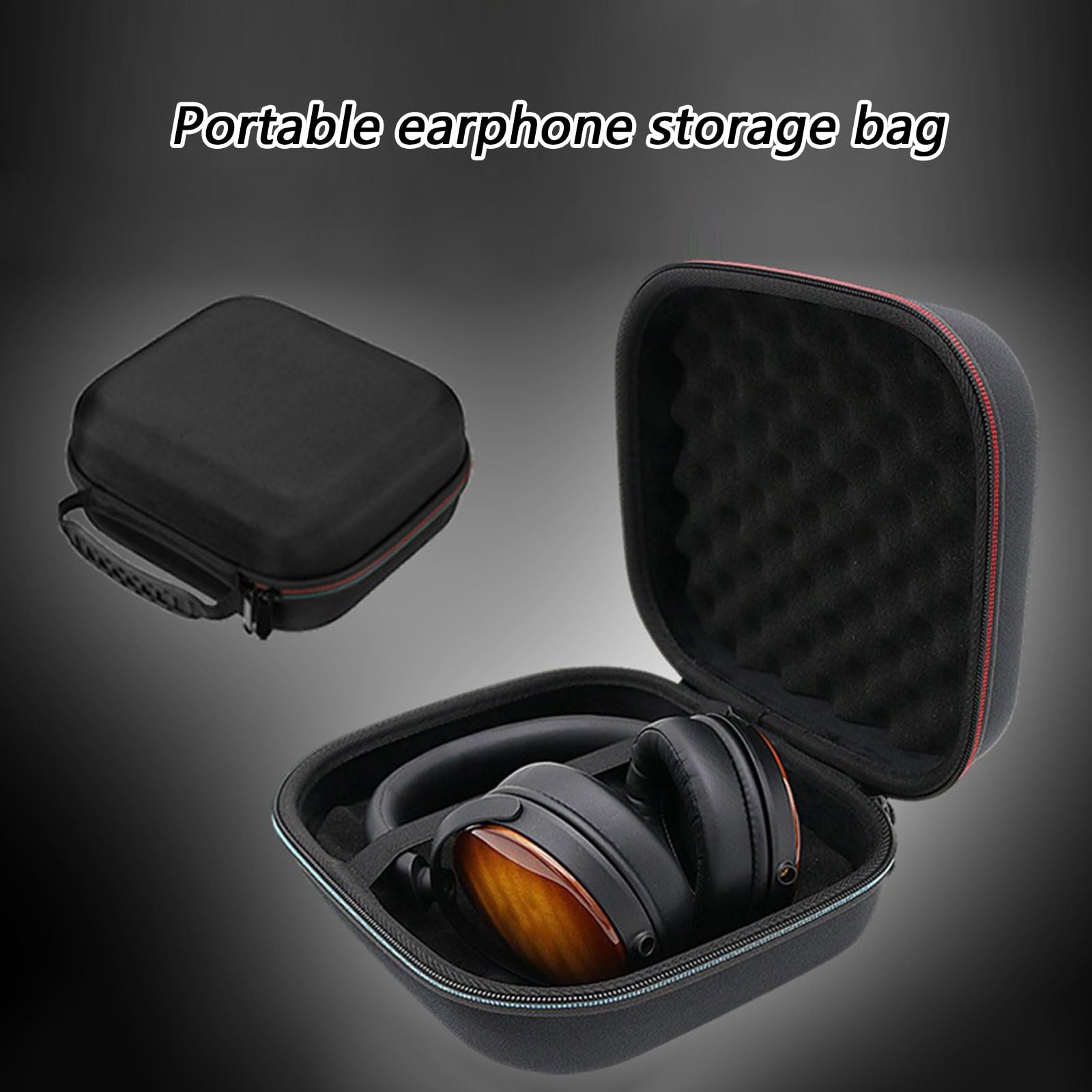 Leichte Kopfhörer-Organizer-Tasche, große Kapazität, weiche Innenseite, kompatibel mit ATHWP900, EVA-Schutzhülle