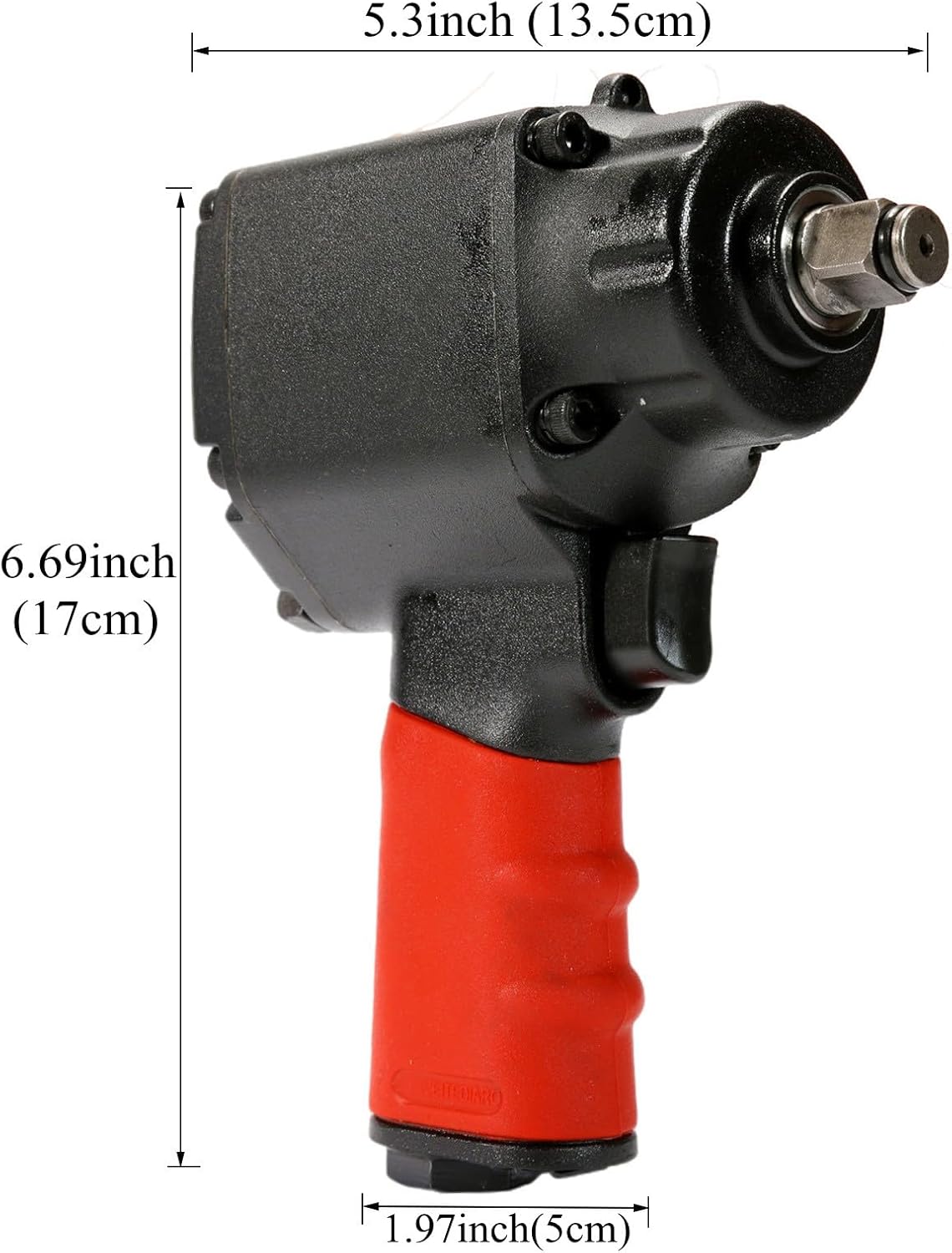 1/2-Inch Composite Air Impact Wrench, 550 Ft-lbs Max Loosening Torque, Twin Hammer Mechanism, Lightweight Heavy Duty Pneumatic Impact Gun for Auto Repair, Tire Maintenance & Professional Shop Use