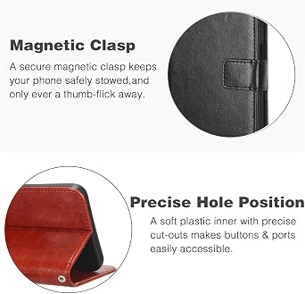 Leather Case for LG Wing 5G, Wallet Case for LG Wing 5G Flip PU Leather Cover, Magnetic Buckle Protection Phone Cover for LG Wing 5G Case Black