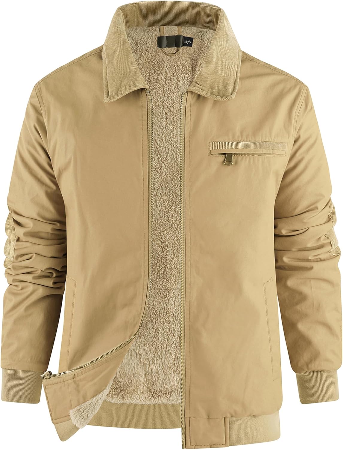 Men's Duck Detroit Jacket Sherpa Lined Waxed Cotton Winter Jackets Water Resistant Canvas Coat