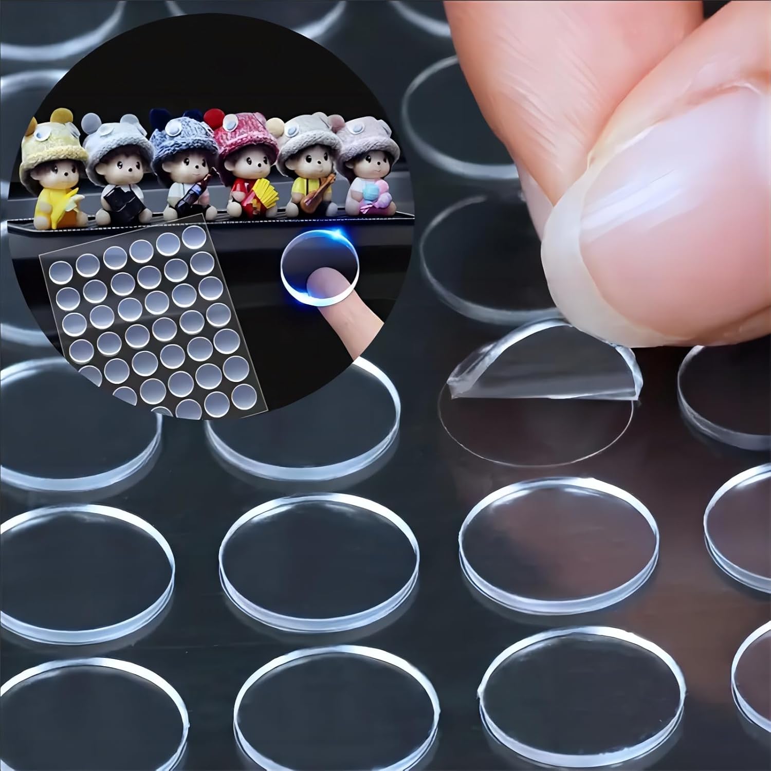 100PCS Double Sided Sticker Dots, Traceless Stick Dots for Poster, Photos, Office & Home, Festival Party Decorations