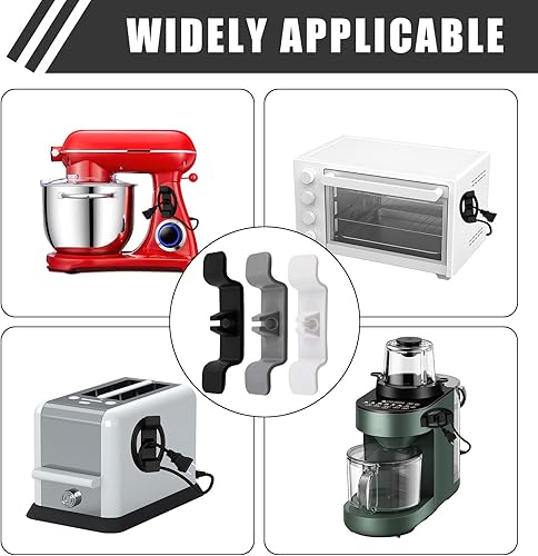 Miniatura 6 de Organizador de cables para electrodomésticos de cocina, 8 unidades de soporte de cable para electrodomésticos, envoltura de cable para