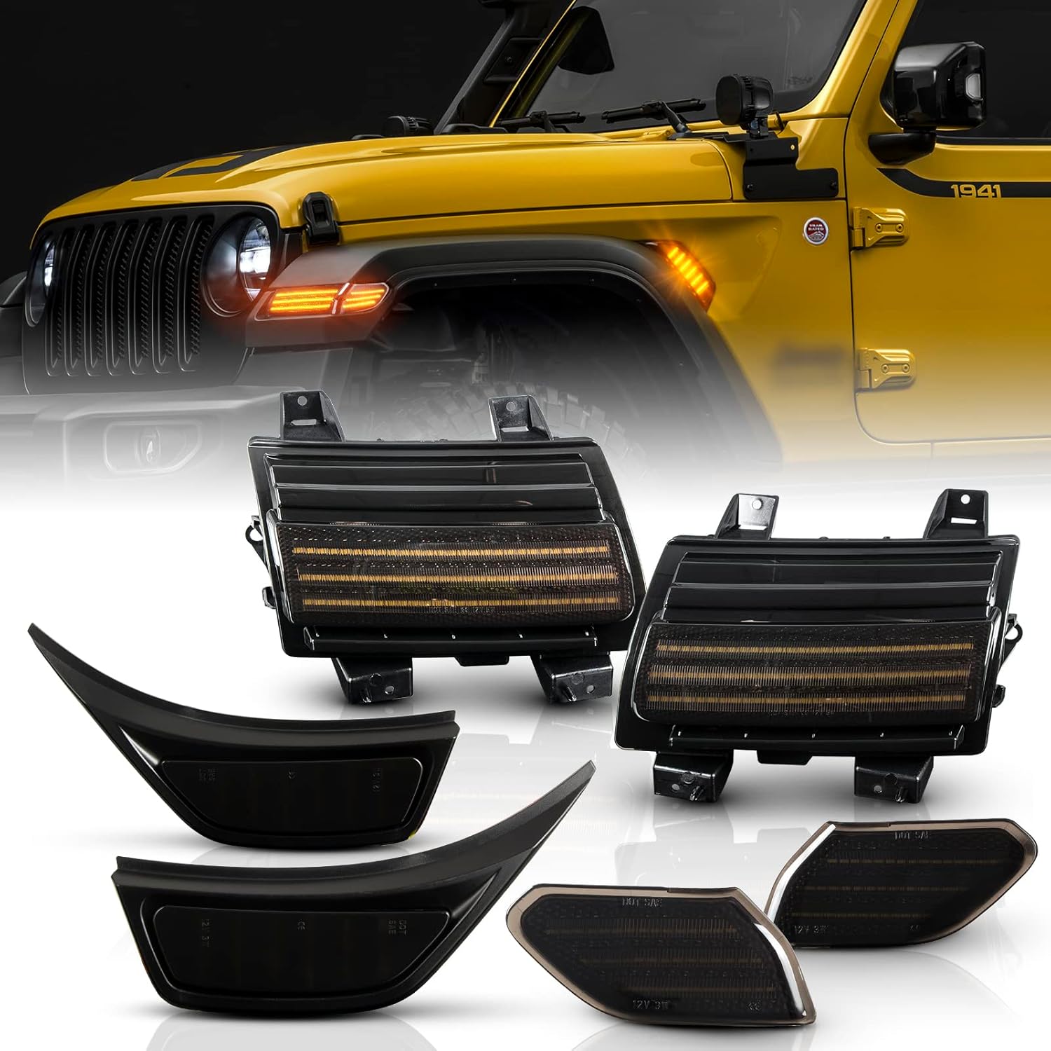 Gempro LED Fender Lights Kit for 20182020 Jeep Wrangler JL