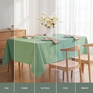 Softalker Rectangle Tablecloth Spring, Waterproof & Stain Resistant Table Cloths Wrinkle Free Fabric Washable Polyester Table Cover for Spring/Party/Outdoor/Wedding - 60 x 84 inch, Sage Green