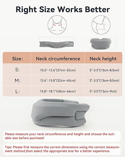 Miniatura 4 de BETOVIN Soporte cervical para el cuello, soporte para el cuello para dormir, envolturas de espuma suave que mantienen las vértebras estables y