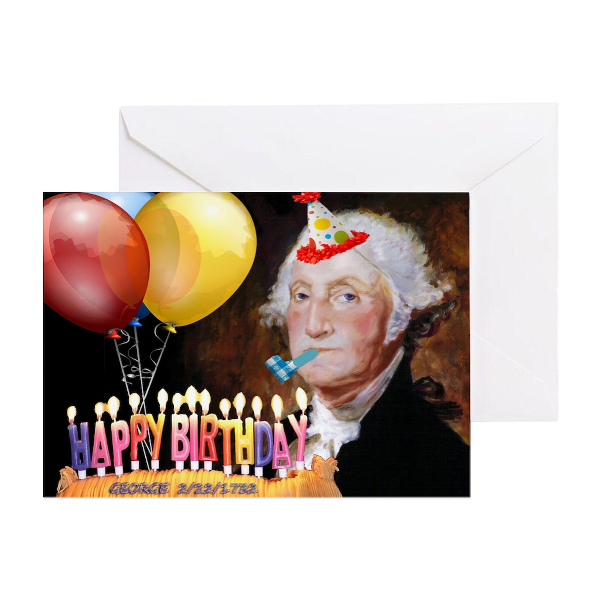 CafePress George Washington Folded Greeting Card Matte : Office Products
