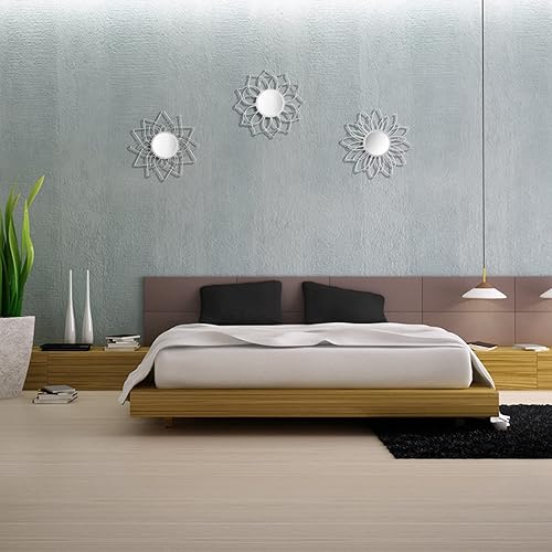 Vista 47 de Manortang Decoración de pared dorada de metal de 9 pulgadas, arte abstracto de sol, luna y estrella, arte de pared adornado con planeta místico