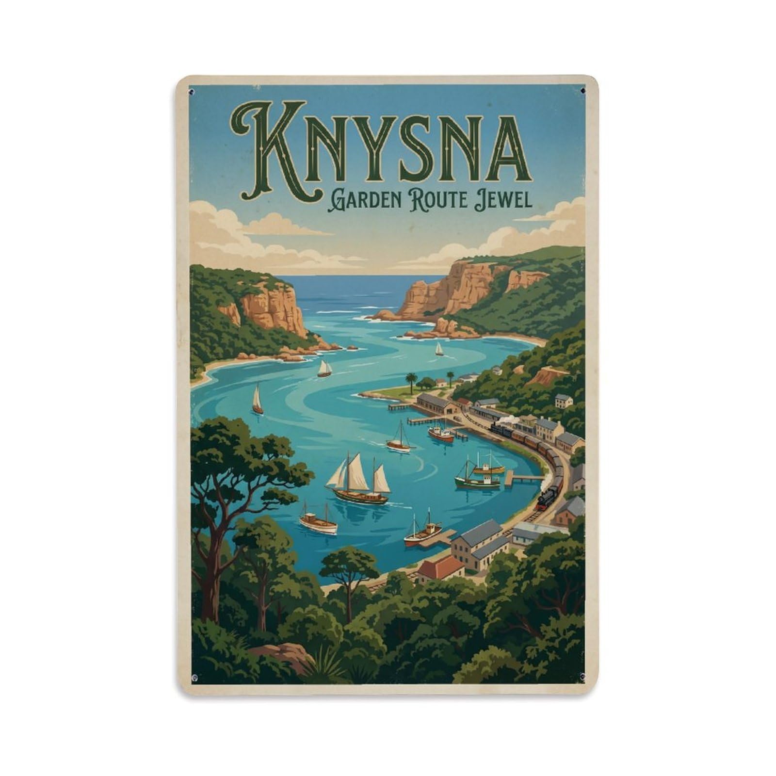 Metal Tin Sign Retro South Africa Knysna Travel