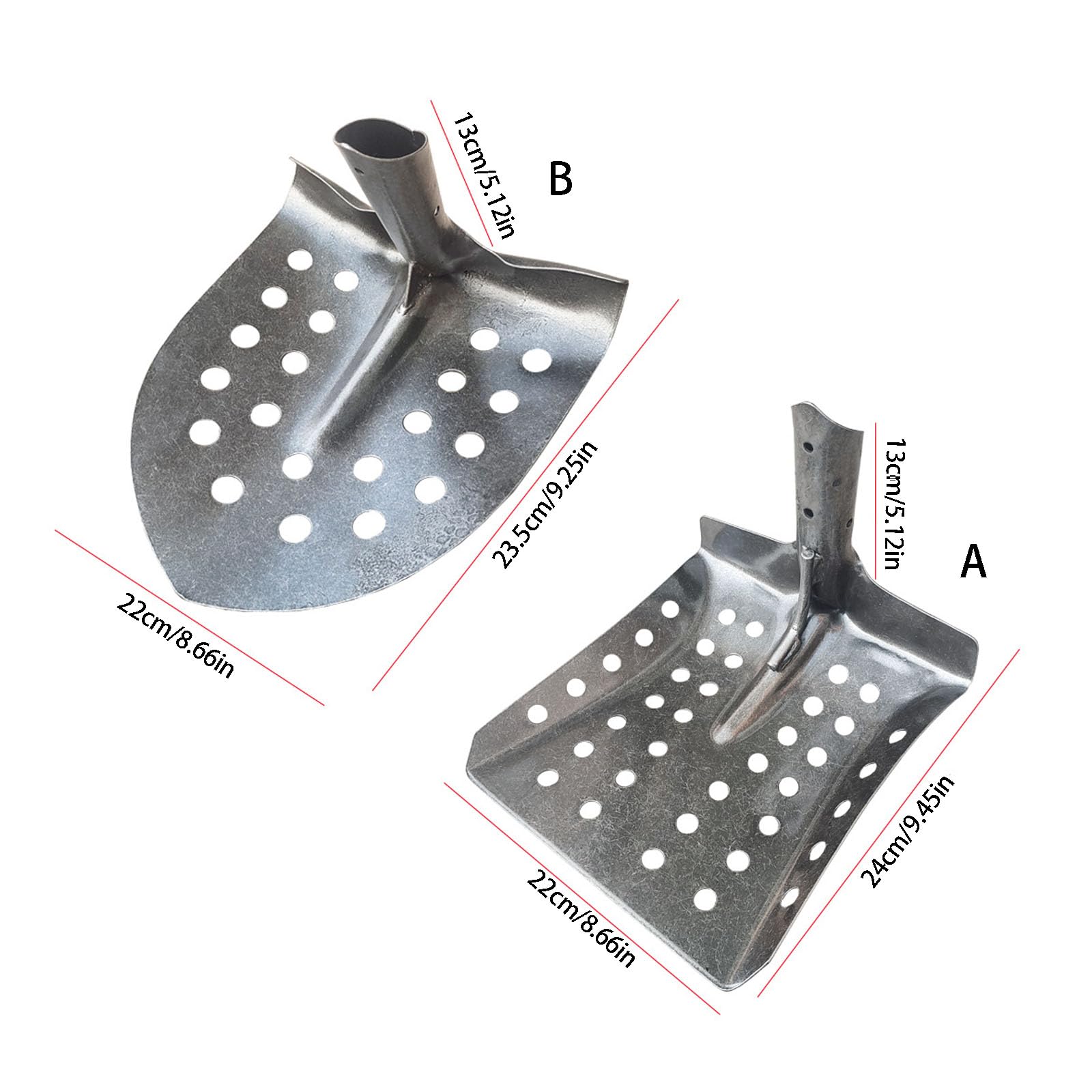 Pala de drenaje de mango ergonómico a prueba de óxido con agujeros ventilados para un drenaje rápido del agua y eliminación de barro, pala de drenaje de alta dureza