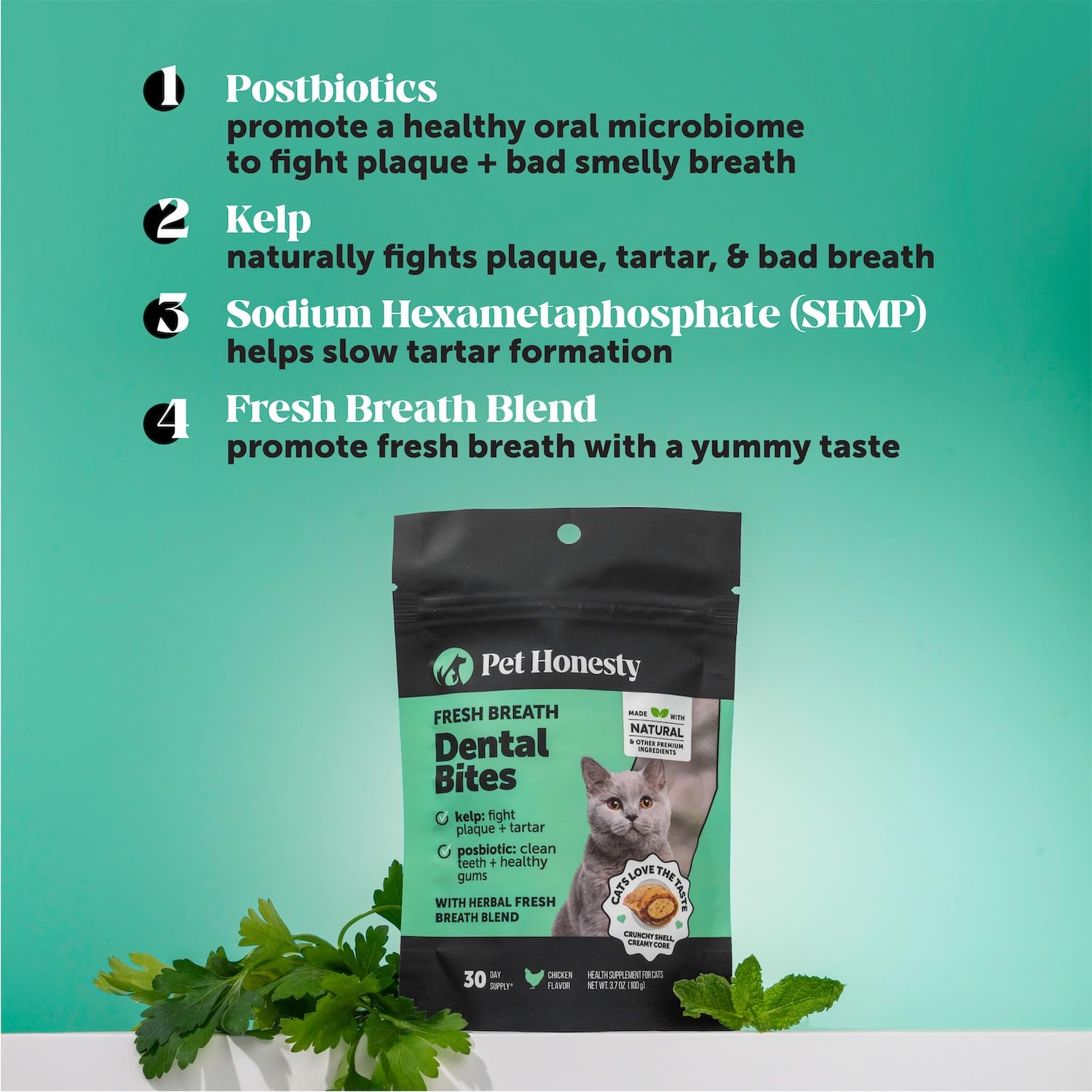 Fresh Breath Dental Bites for Cats – Crunchy & Creamy Cat Dental Treats for Fresh Breath, Tartar & Plaque Control – Dual-Texture Cat Oral Care Bites for Bright Teeth & Healthy Gums – 30 Day Supply - image 3