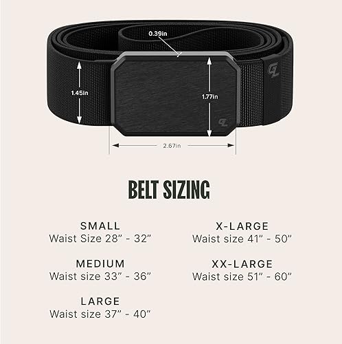 Miniatura 6 de Groove Life - Cinturón de nailon elástico para hombre con hebilla magnética de aluminio