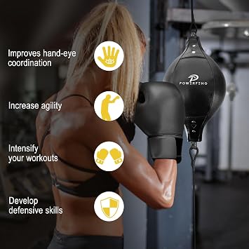 Double End Boxing Speed Bag: Double End Punching Speed Bags for Boxing Reaction Agilit & Hand Eye Coordination Training