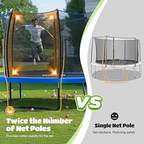 Miniatura 21 de ORCC Trampolín de 1200 libras de capacidad de peso de 16, 15, 14, 12, 10, 8 pies, trampolines para exteriores para niños y adultos