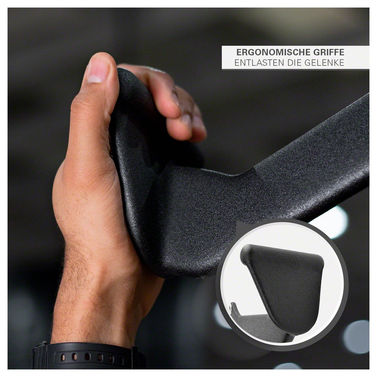 Sport-Tec ergonomischer Latzug- und Rudergriff, Seilzug Krafttraining Muskelaufbau Bizeps Curls, 54x10 cm